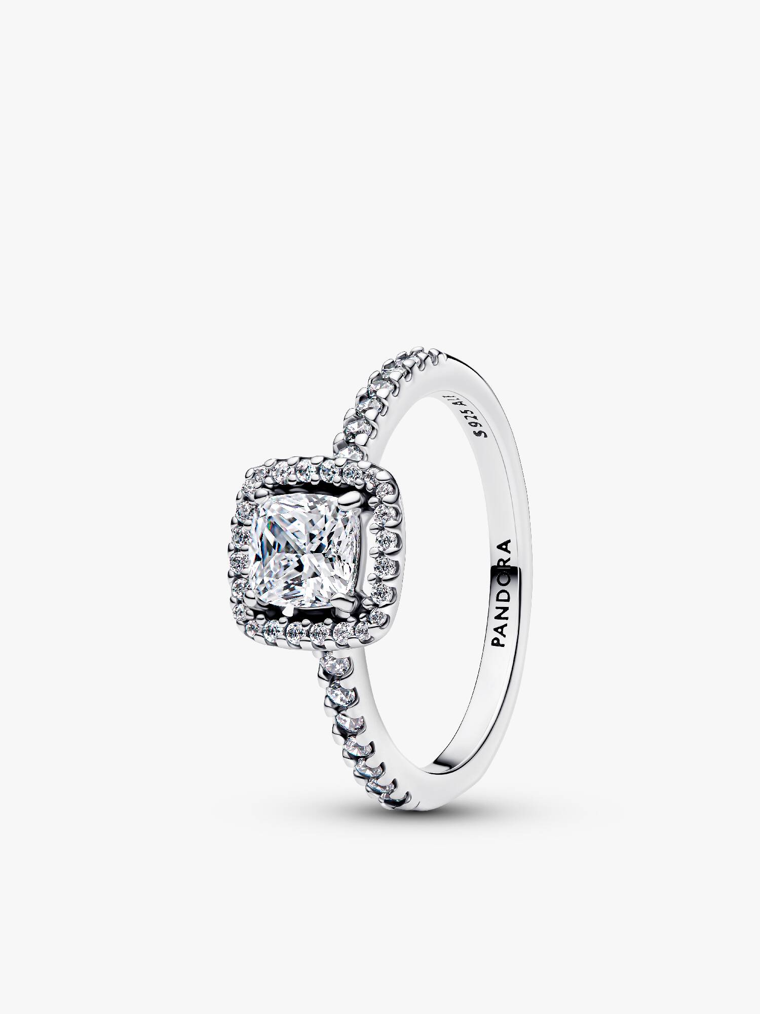 Sparkling Square Halo Ring