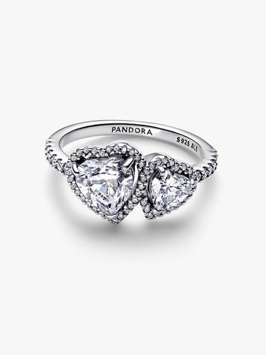Sparkling Halo Hearts Ring