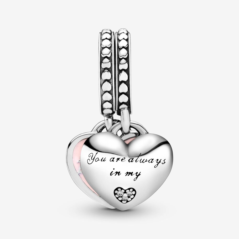 Mother & Daughter Hearts Dangle Charm with Clear CZ | Pandora US