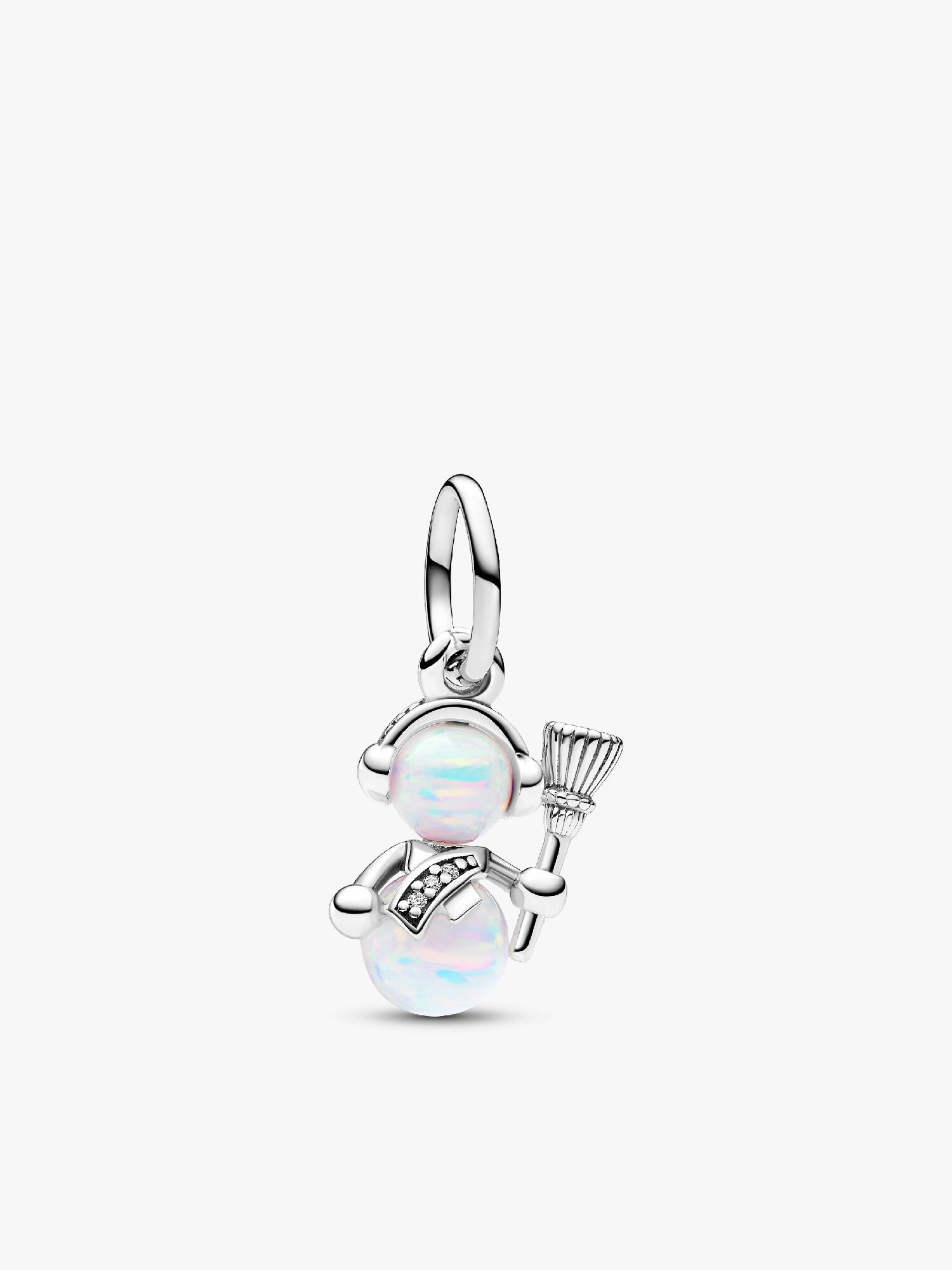 Opalescent Snowman Dangle Charm