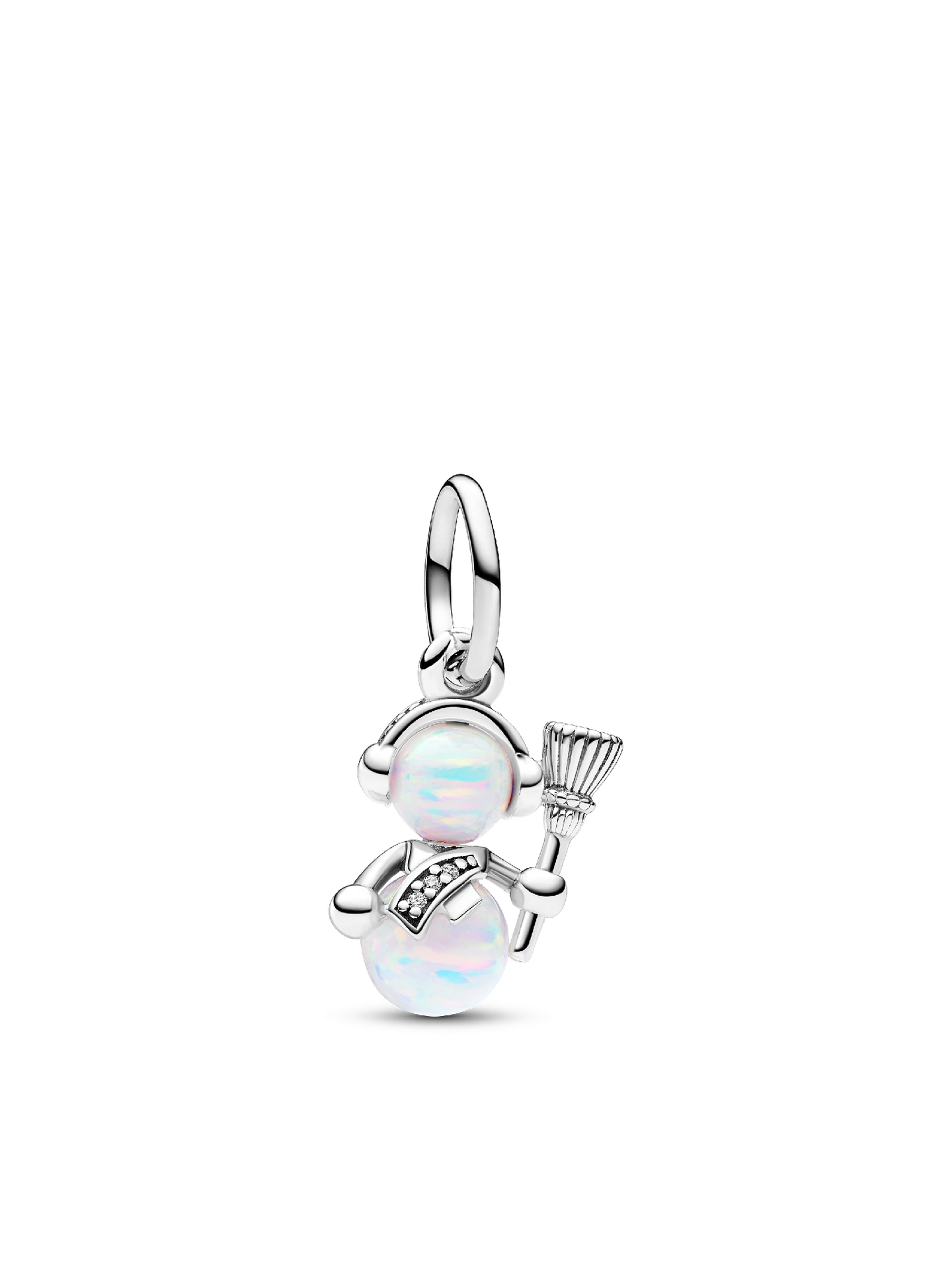Женский шарм Pandora Opalescent Snowman Dangle Charm, цвет: Серебро — фото 1