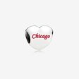 Chicago Heart Charm, Red Enamel
