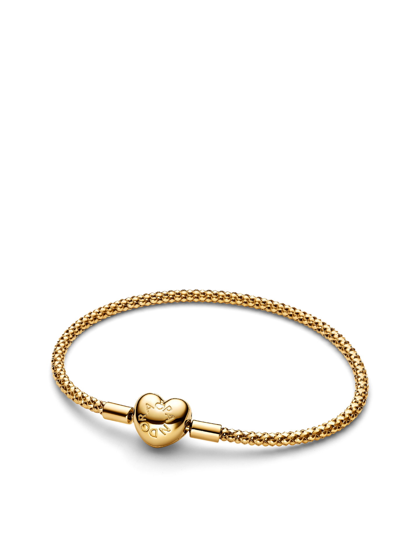 Женский браслет Pandora Heart Clasp Studded Chain, Gold plated, цвет: Позолоченный