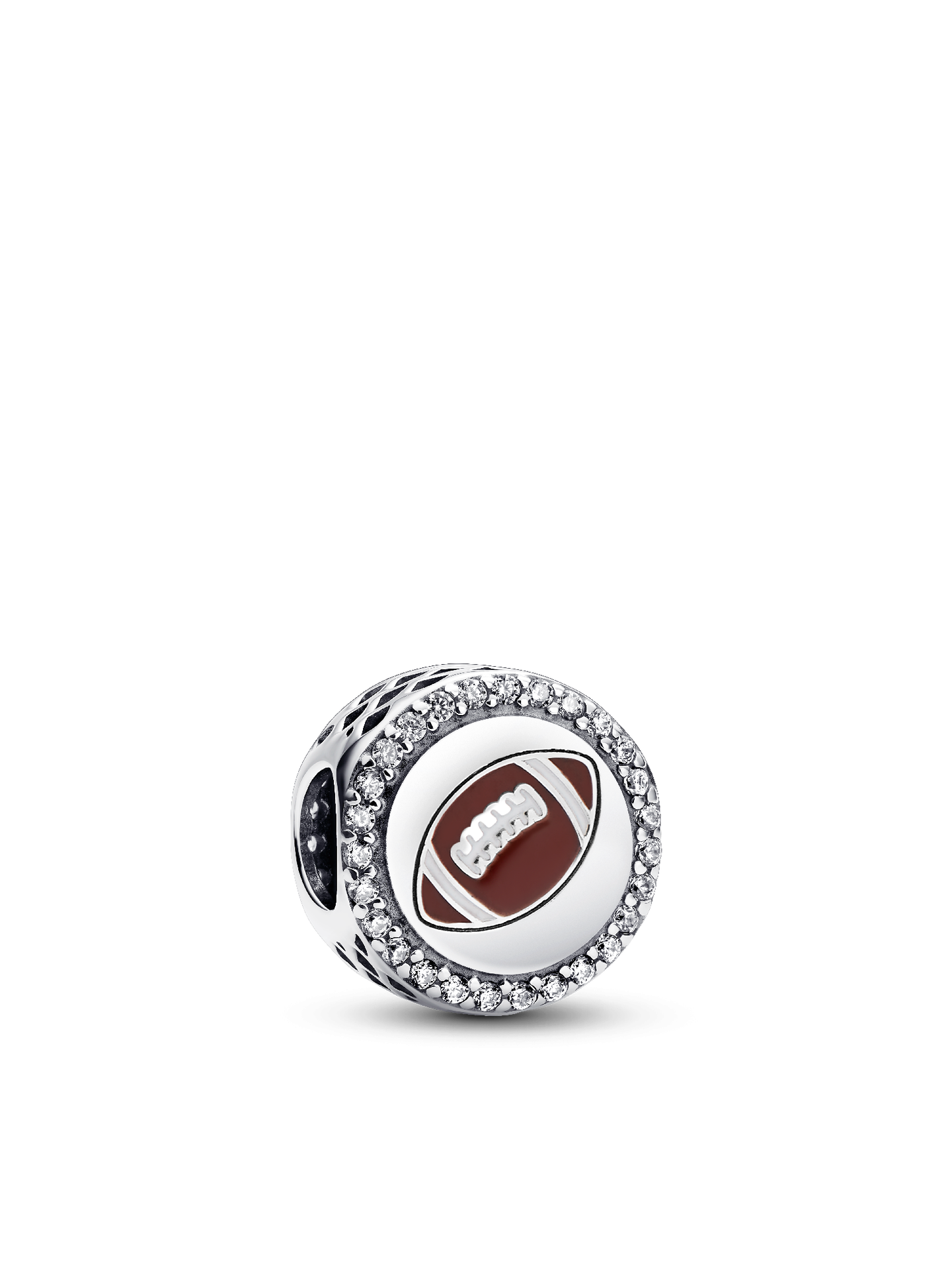 Женский шарм Pandora Engravable Football Charm, Sterling silver #792016CZ_E093, цвет: Серебро — фото 1