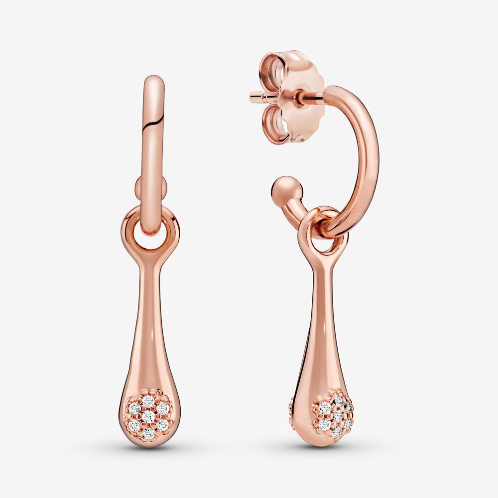 Pavé Modern LovePods Dangle Earrings | Rose Gold | Pandora US