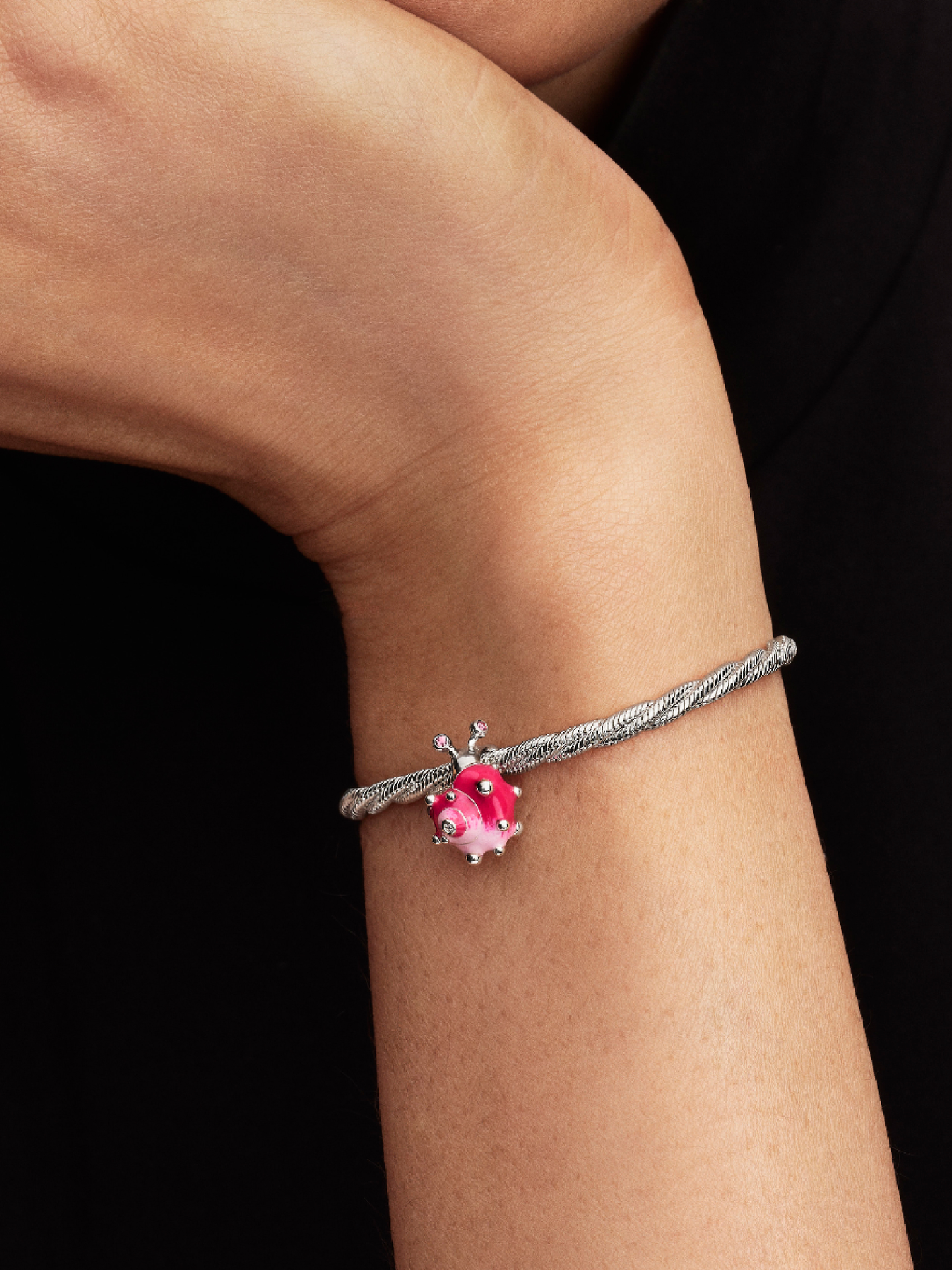 Женский шарм Pandora Pink Snail Charm, цвет: Серебро — фото 3