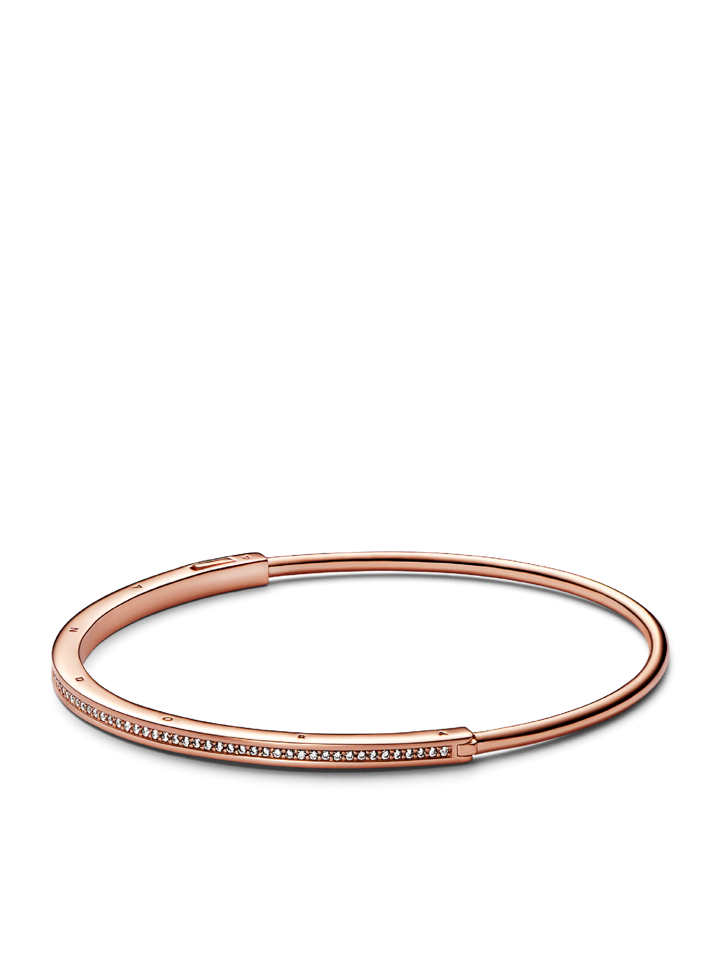 Женский браслет Pandora Signature I-D Pavé, Rose gold plated, цвет: Покрытие розовым золотом — фото 1