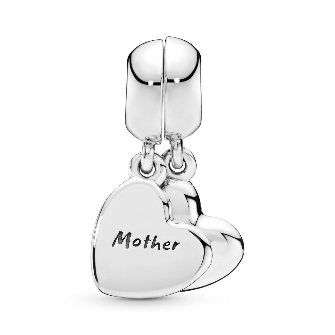 Mother & Son Heart Split Dangle Charm