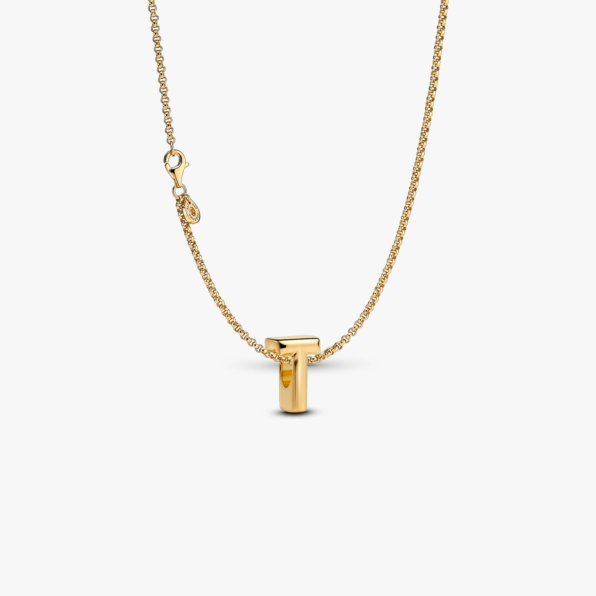 Letter T Charm Necklace