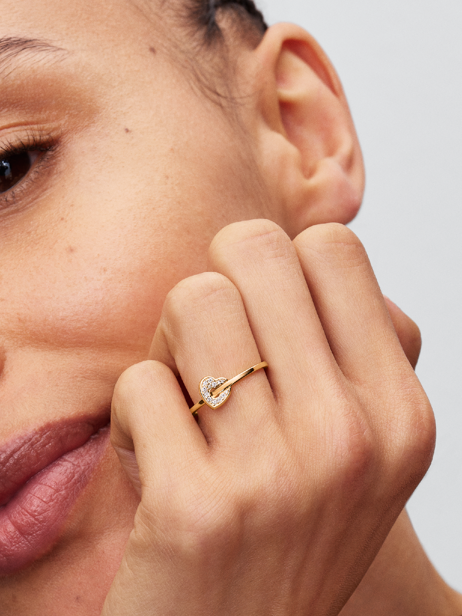 Pandora Talisman 14k Gold Lab-grown Diamond Pavé Heart Ring | Gold