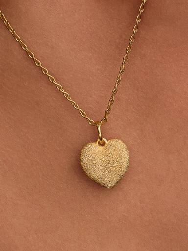 Textured Puffy Heart Dangle Charm