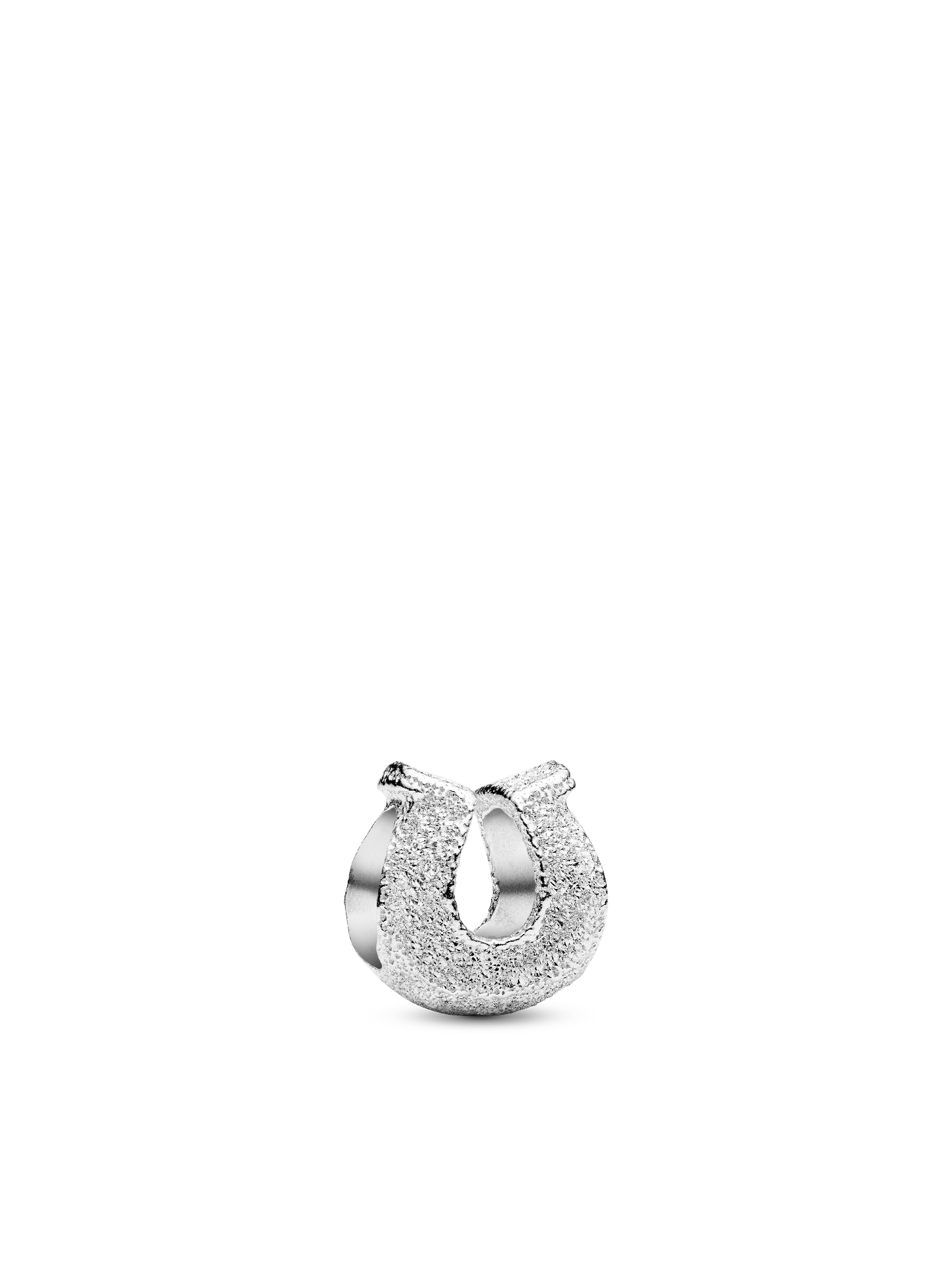 Женский шарм Pandora Textured Horseshoe Mini Charm, цвет: Серебро — фото 1