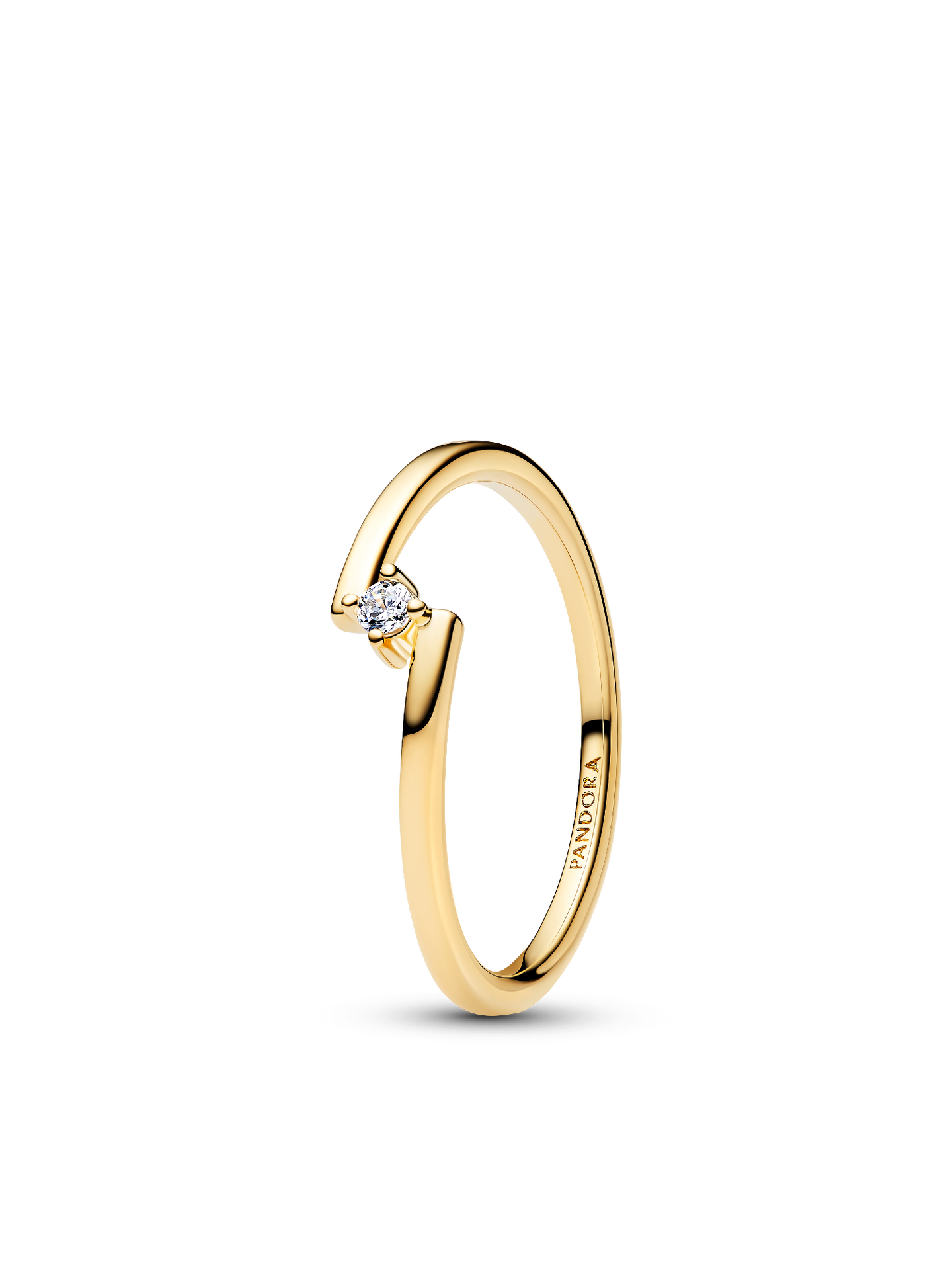Женское кольцо Pandora Split Solitaire, Gold plated, цвет: Позолоченный — фото 1