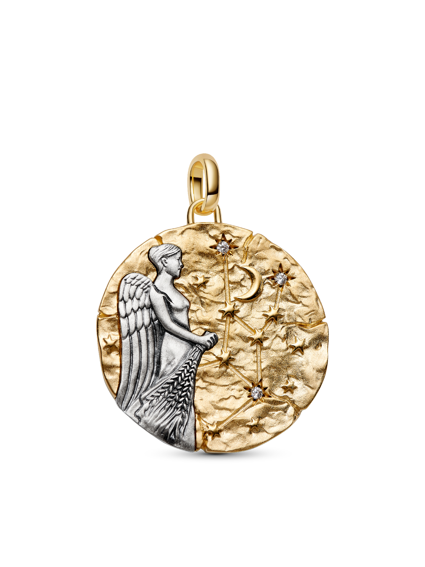 Женский шарм Pandora Virgo Zodiac Oversized Medallion Charm, цвет: Двухцветный — фото 1
