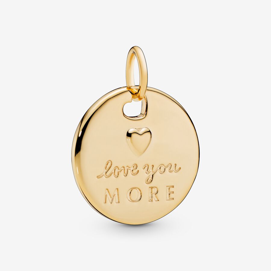 FINAL SALE - Heart & Love You More Round Pendant image number 0