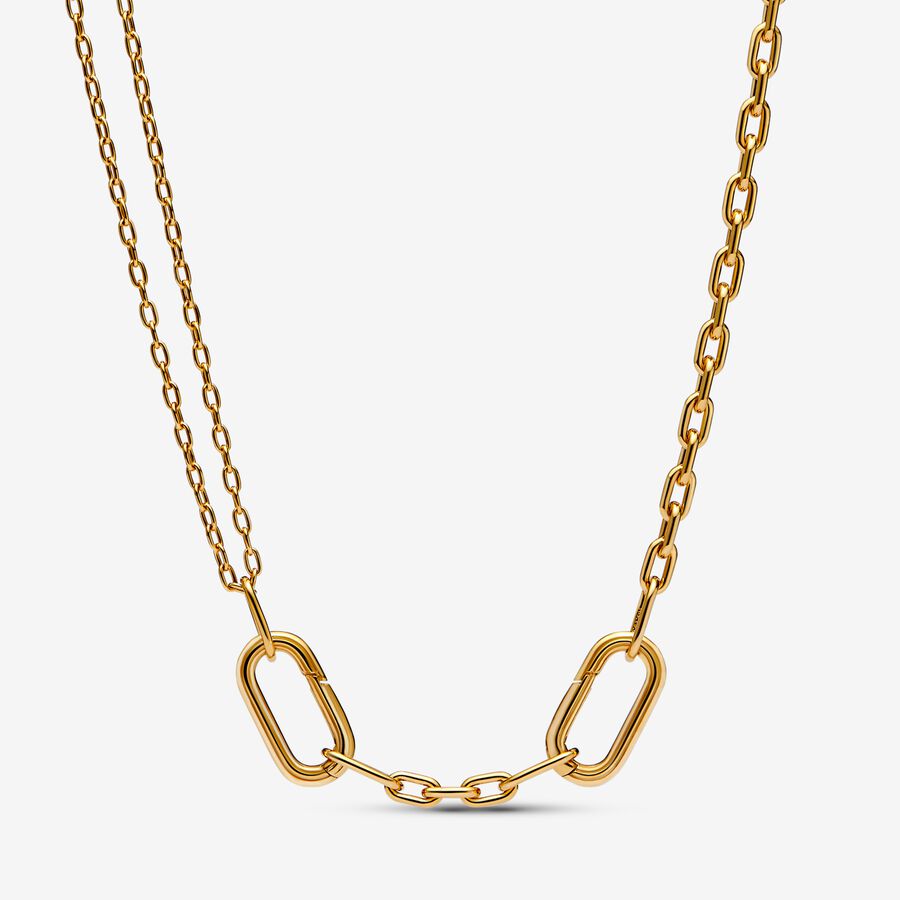 Pech wapen lood Pandora ME Double Link Chain Necklace | Gold plated | Pandora US