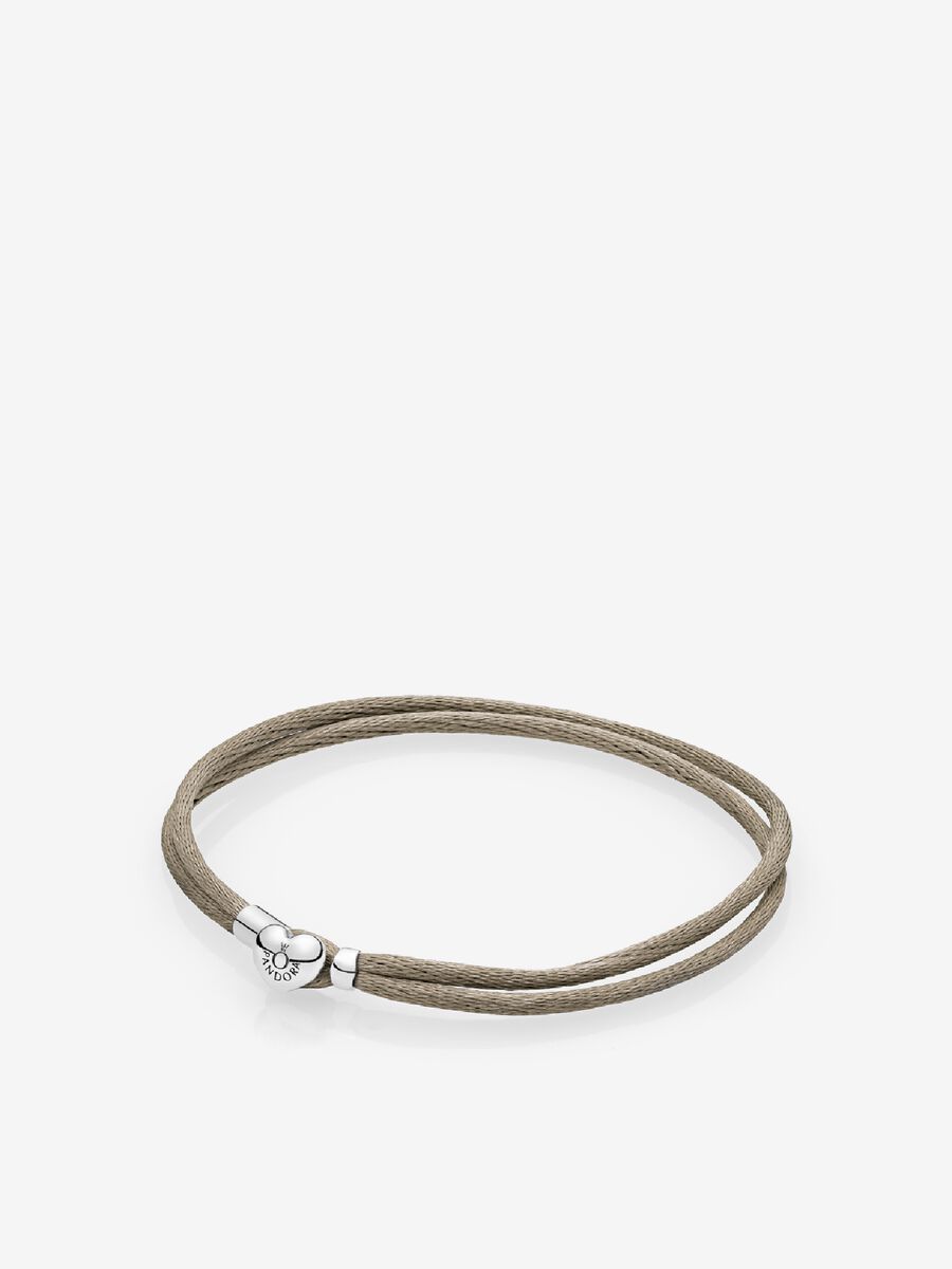 Fabric Cord Bracelet, Grey Green