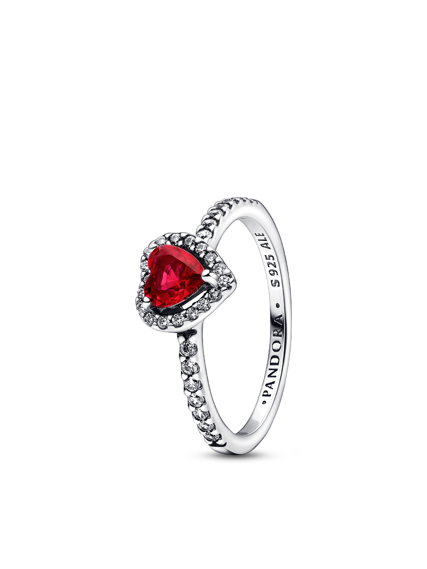 Женское кольцо Pandora Elevated Red Heart, цвет: Серебро — фото 1