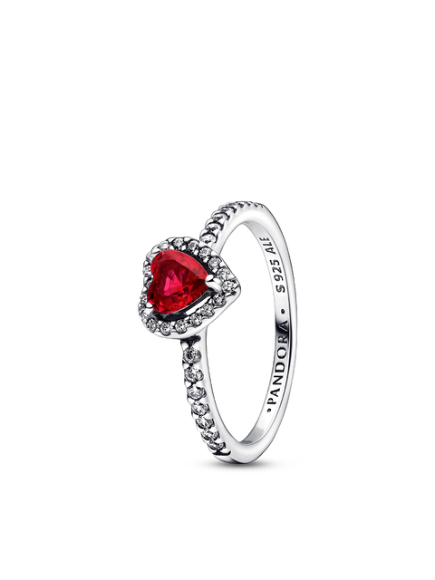 Женское кольцо Pandora Elevated Red Heart, цвет: Серебро