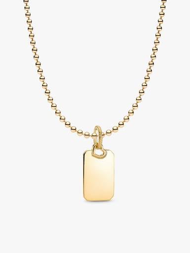 Engravable Rectangular Dog Tag Necklace