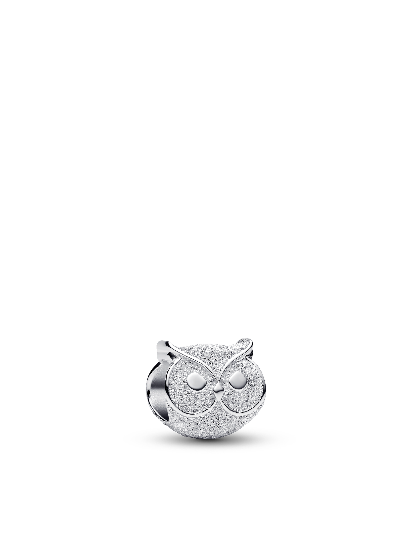 Женский шарм Pandora Textured Owl Mini Charm, цвет: Серебро