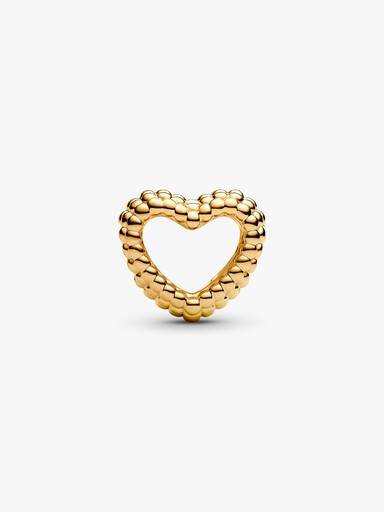 Beaded Open Heart Charm