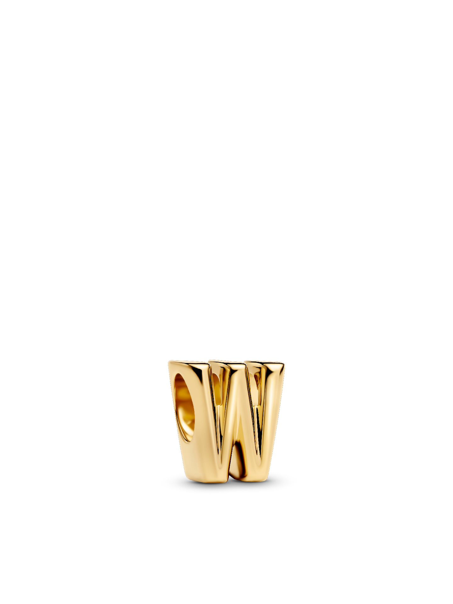 Женский шарм Pandora Letter W Alphabet Charm, цвет: Позолоченный — фото 1