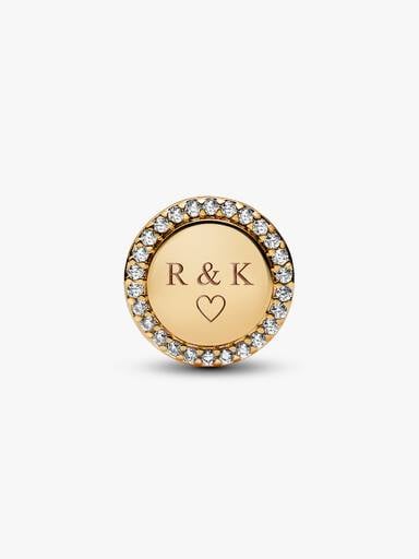 Engravable Sparkling Button Charm