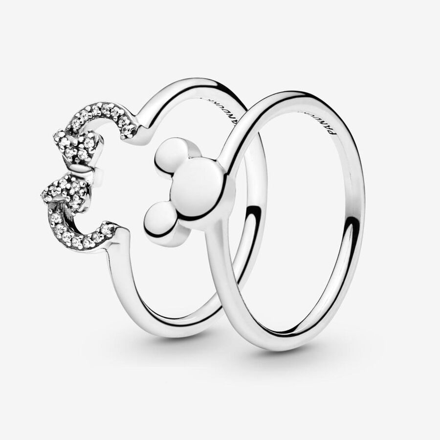 Disney Mickey and Minnie Mouse Silhouette Puzzle Ring Set image number 0