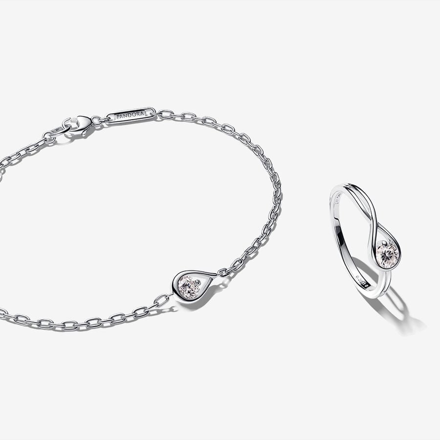 Pandora Infinite Lab-grown Diamond Chain Bracelet and Ring Set 0.50 ct tw Sterling Silver image number 0