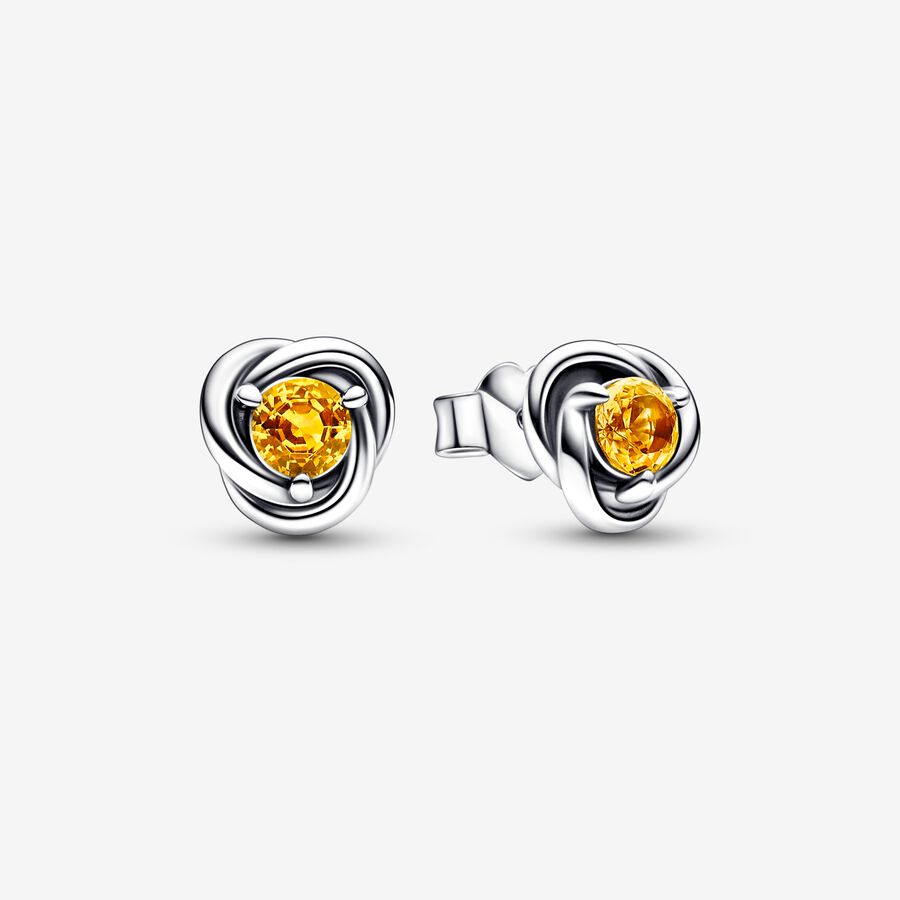 November Honey Eternity Circle Stud Earrings image number 0