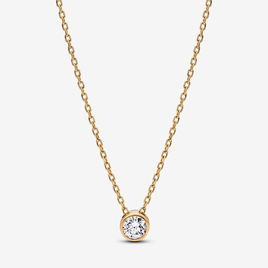 Pandora Era Bezel Lab-grown Diamond Pendant Necklace 0.25 carat tw 14k Gold image number 0