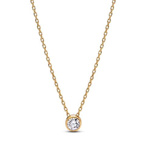 Pandora Era Lab-grown Diamond Bezel Pendant Necklace 0.25 carat tw 14k Gold