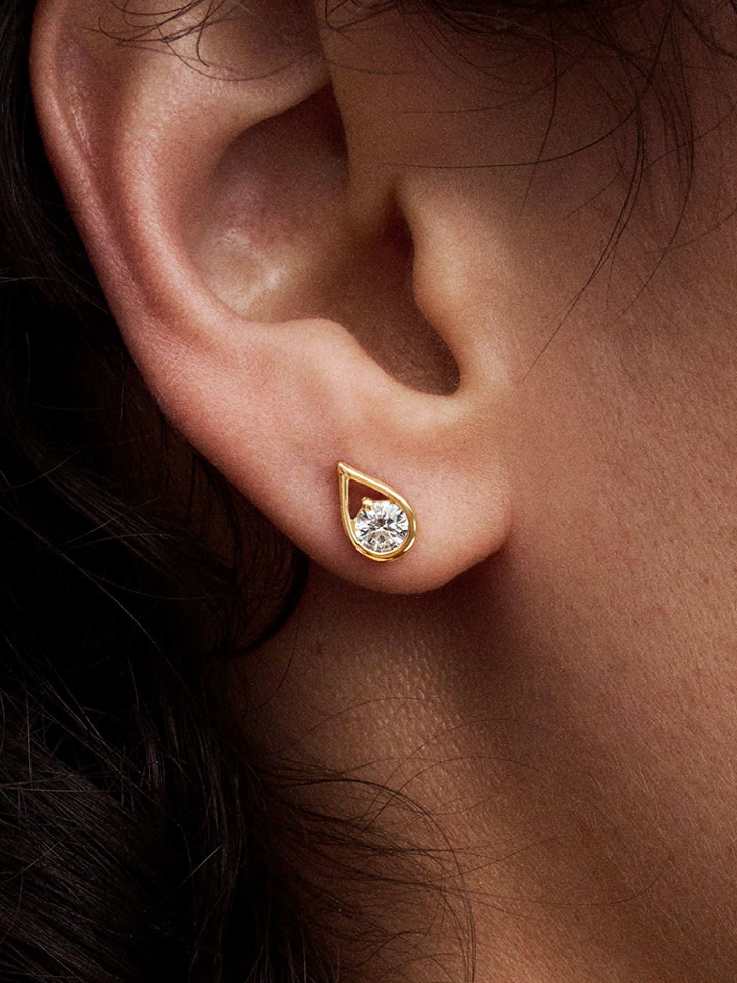Женские серьги Pandora Infinite 14k Gold Lab-grown Diamond #259458C01, цвет: Золотой — фото 3