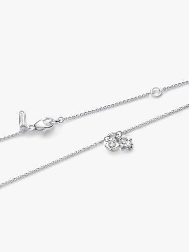 Pandora Talisman Sterling Silver Lab-Grown Diamond Evil Eye & Hamsa Hand Dangle Pendant Necklace