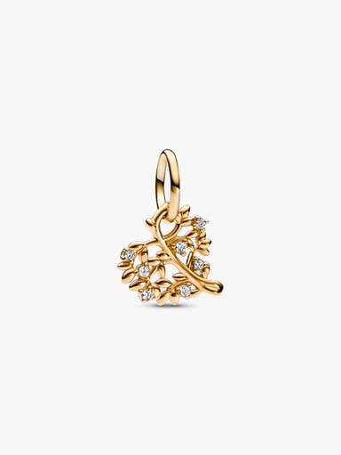 Sparkling Heart & Family Tree Dangle Charm