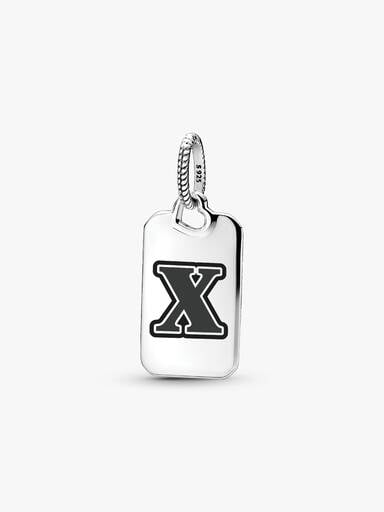 Letter X Rectangle Pendant