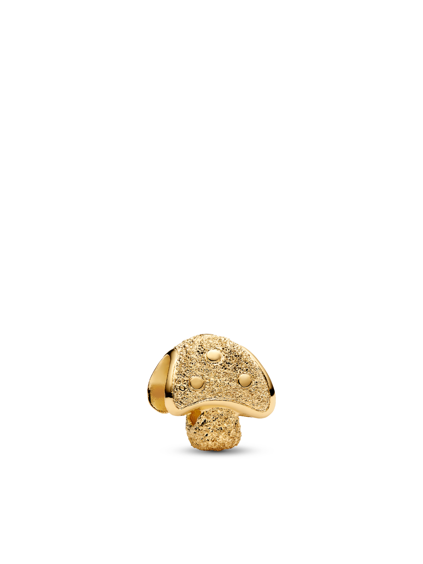 Женский шарм Pandora Textured Mushroom Mini Charm, цвет: Позолоченный — фото 1
