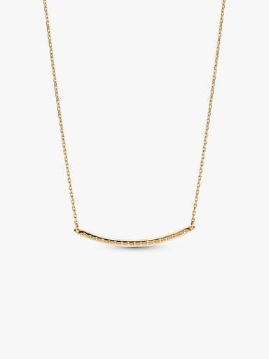 Pandora Era 14k Gold Lab-grown Diamond Pavé Bar Necklace