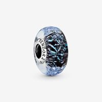 Wavy Dark Blue Murano Glass Ocean Charm | Sterling silver | Pandora US
