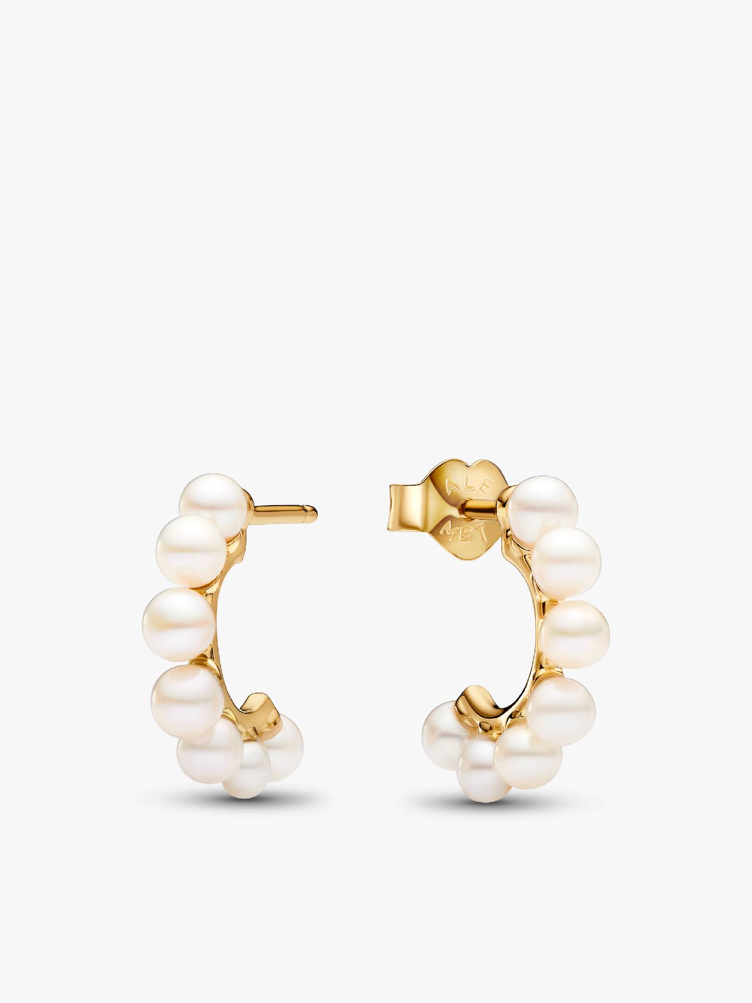 FINAL SALE - Treated Freshwater Cultured Pearls Open Hoop Earrings