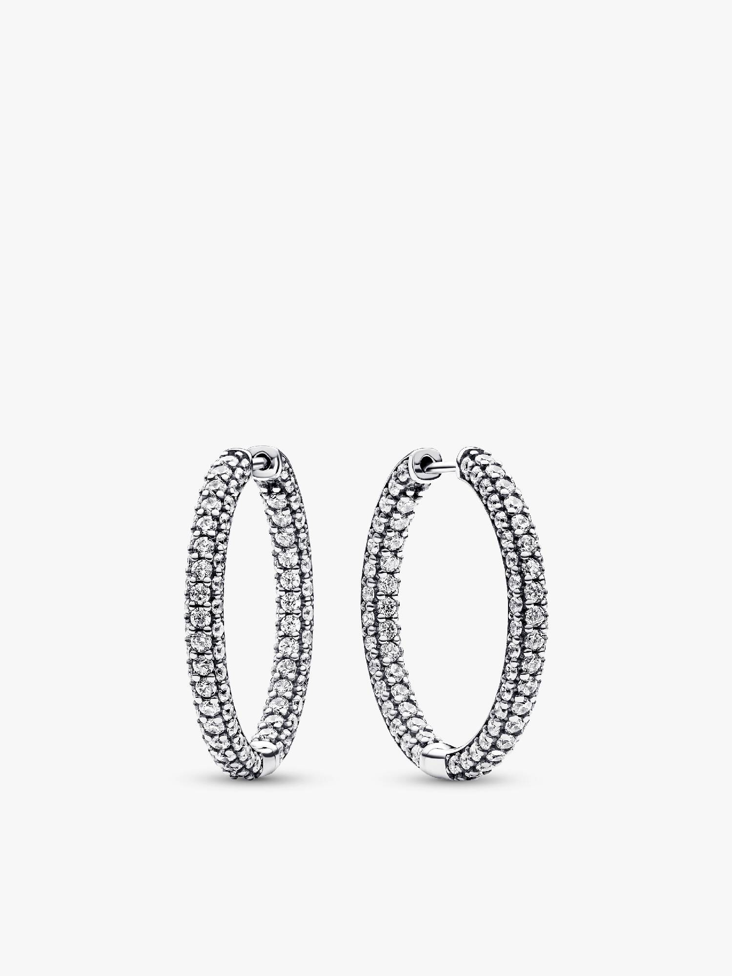FINAL SALE - Pandora Timeless Pavé Single-row Hoop Earrings