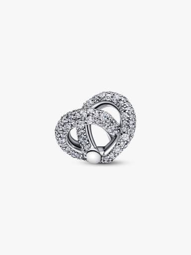 Pavé Infinity Knot Heart Charm