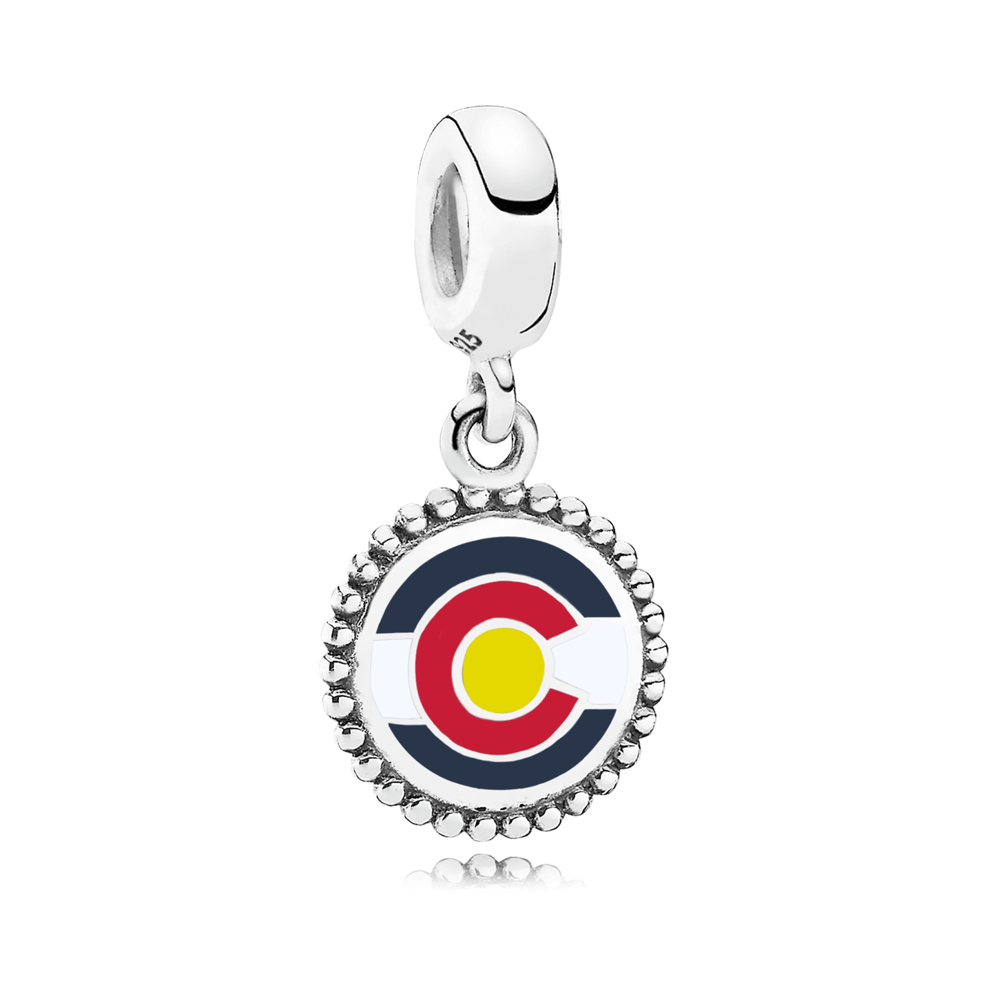 Женский шарм Pandora Colorado Flag Dangle Charm, цвет: Серебро