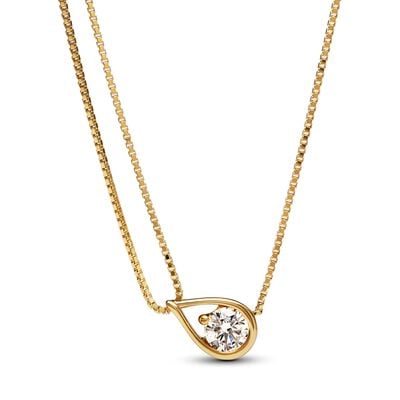 Pandora Infinite Lab-grown Diamond Double Chain Collier Necklace 0.75 ct tw 14k Gold