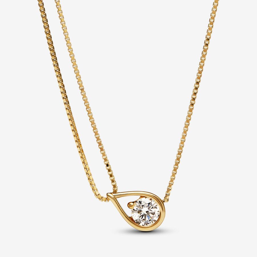 Pandora Infinite Lab-grown Diamond Double Chain Collier Necklace 0.75 carat tw 14k Gold image number 0
