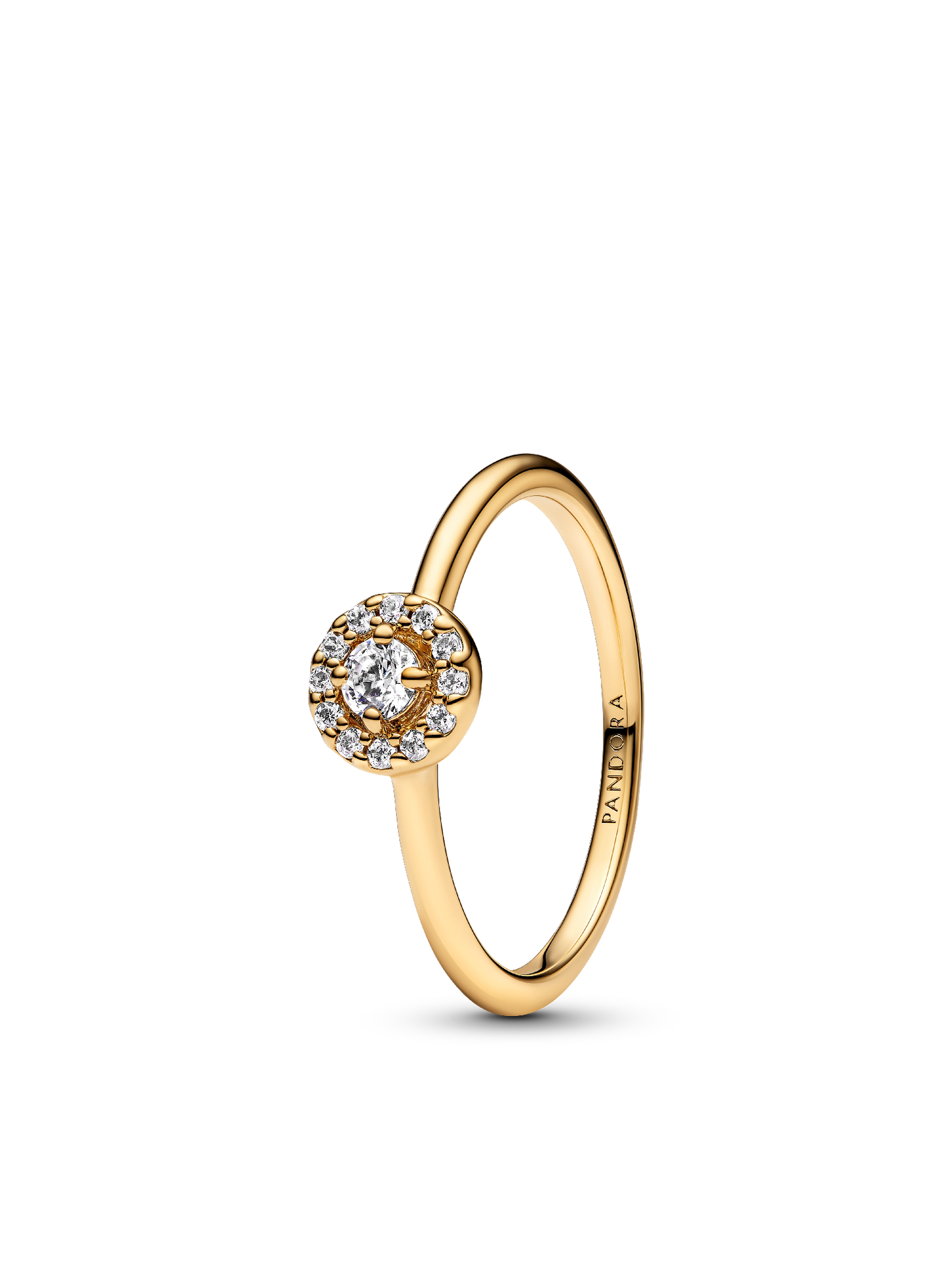 Женское кольцо Pandora Round Pave Halo, цвет: Позолоченный — фото 1