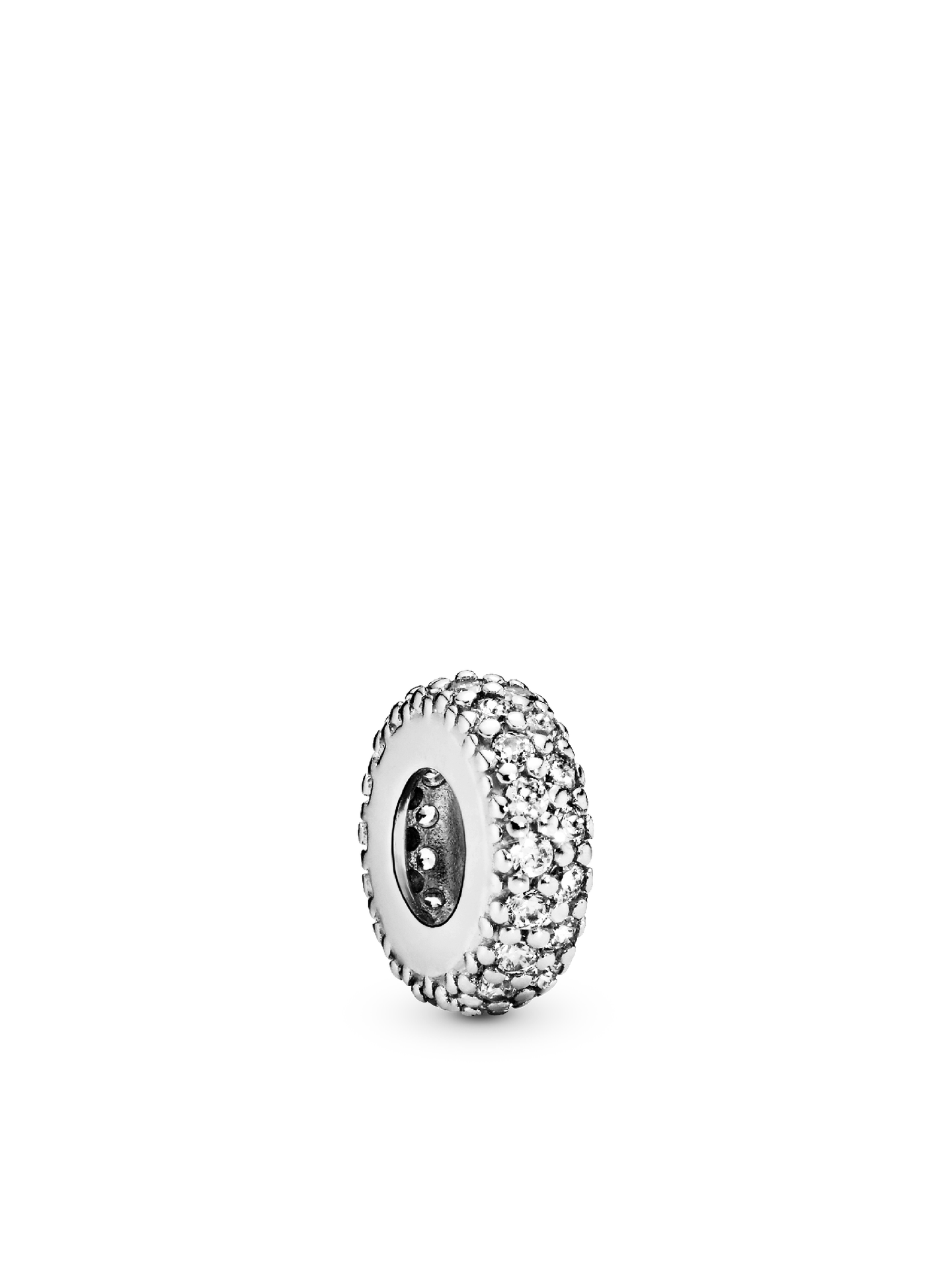 Женский шарм Pandora Clear Sparkle Spacer Charm, цвет: Серебро — фото 1