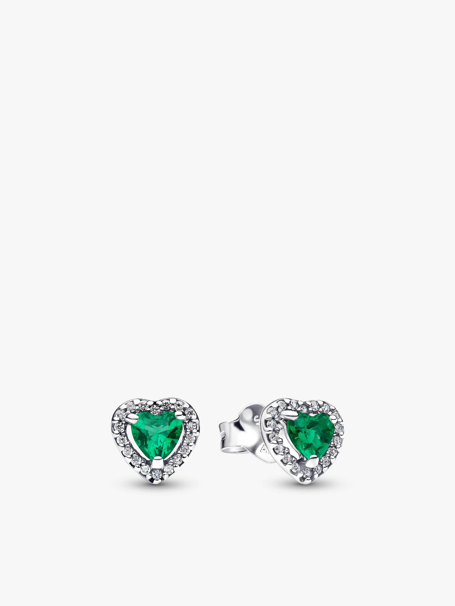 Elevated Green Heart Stud Earrings