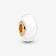 FINAL SALE - Wavy White Murano Glass Charm